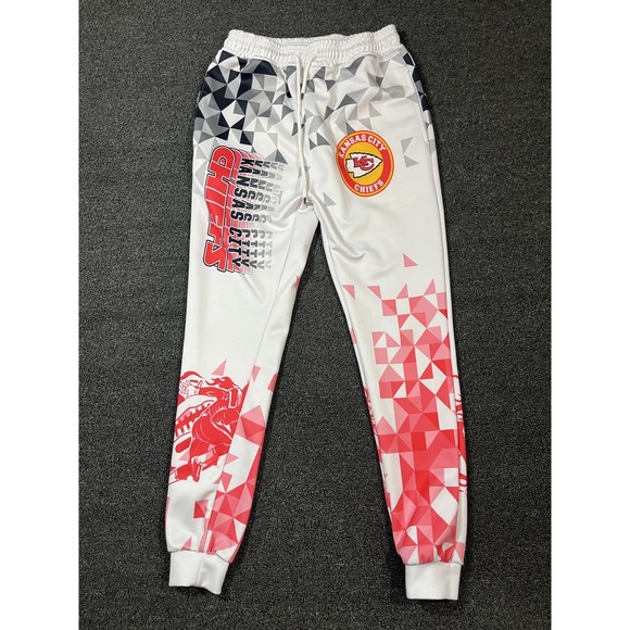 Other - Kansas City Chiefs All Over Print Athletic Jogger Pants White Red Men's Size S